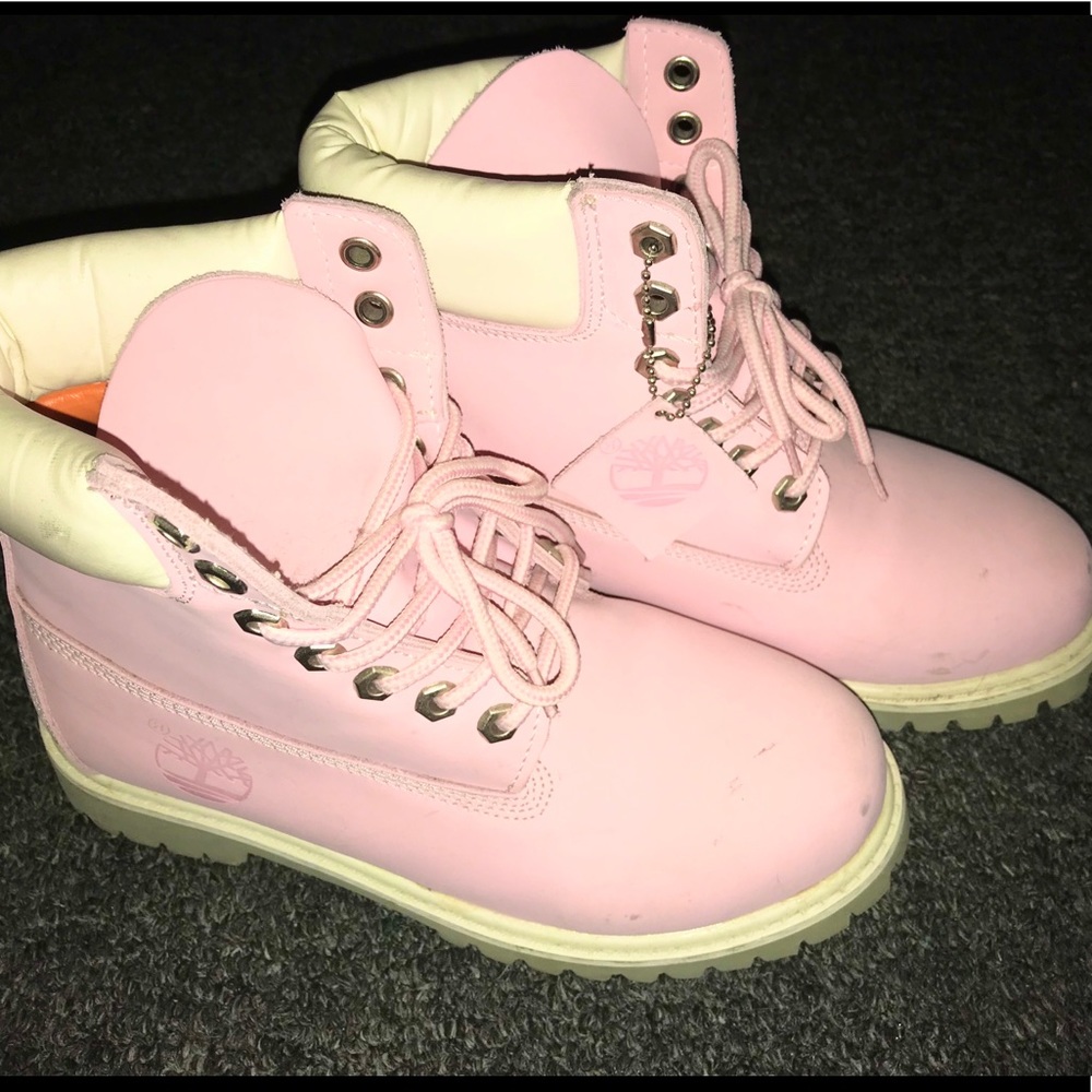 Pink Timberland boots